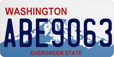 WA license plate ABE9063