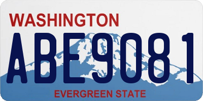 WA license plate ABE9081