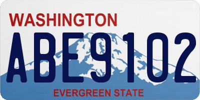 WA license plate ABE9102