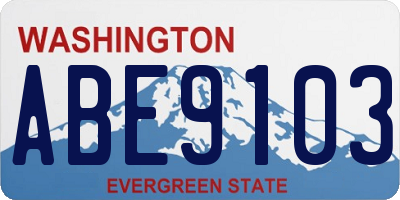 WA license plate ABE9103
