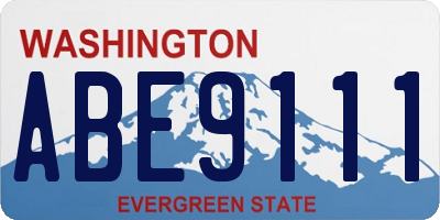 WA license plate ABE9111