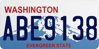 WA license plate ABE9138