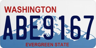 WA license plate ABE9167