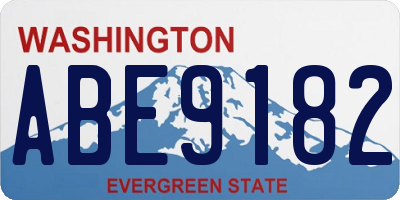 WA license plate ABE9182