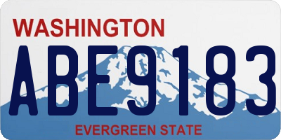 WA license plate ABE9183