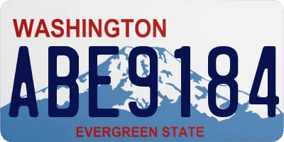 WA license plate ABE9184