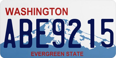 WA license plate ABE9215