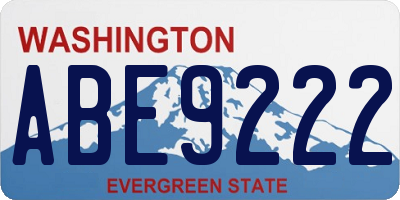 WA license plate ABE9222