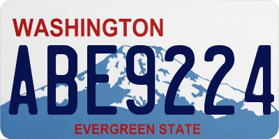 WA license plate ABE9224