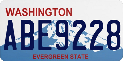 WA license plate ABE9228