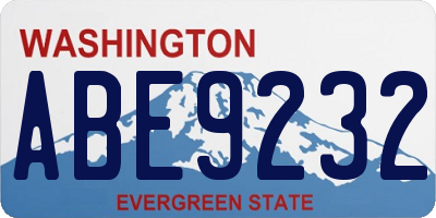 WA license plate ABE9232
