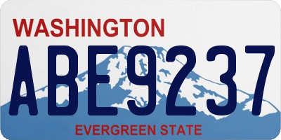 WA license plate ABE9237