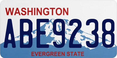 WA license plate ABE9238