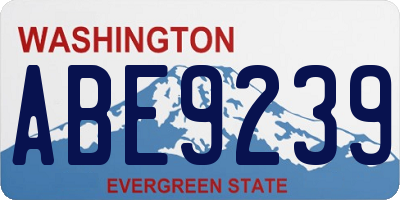 WA license plate ABE9239