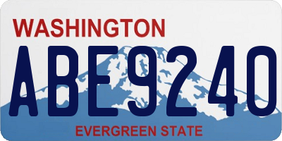 WA license plate ABE9240