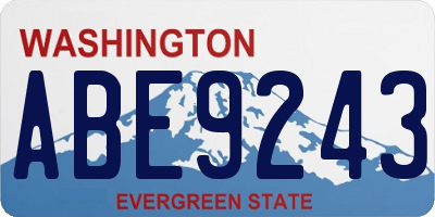 WA license plate ABE9243