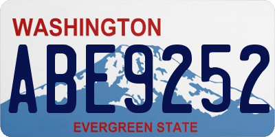 WA license plate ABE9252