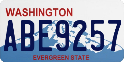 WA license plate ABE9257