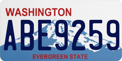 WA license plate ABE9259