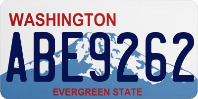 WA license plate ABE9262