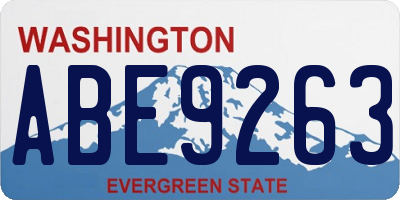 WA license plate ABE9263