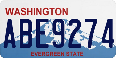 WA license plate ABE9274