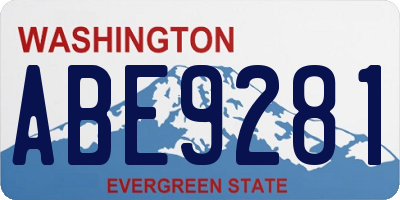 WA license plate ABE9281