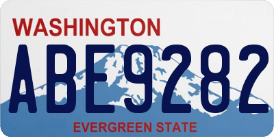WA license plate ABE9282