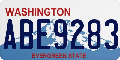 WA license plate ABE9283