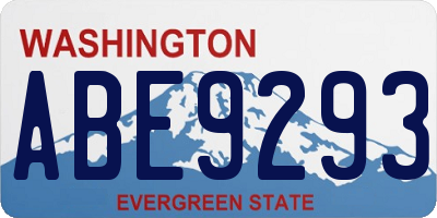 WA license plate ABE9293