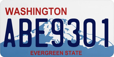 WA license plate ABE9301