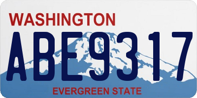 WA license plate ABE9317