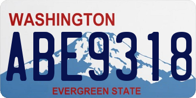 WA license plate ABE9318