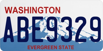 WA license plate ABE9329