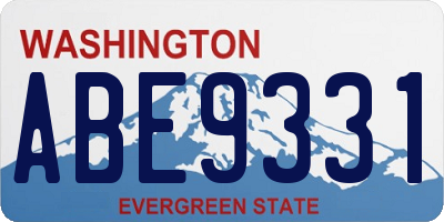 WA license plate ABE9331