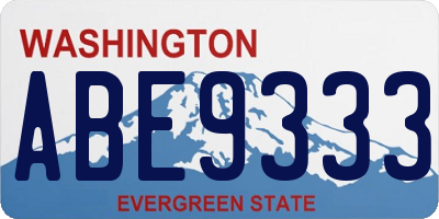 WA license plate ABE9333