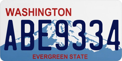WA license plate ABE9334