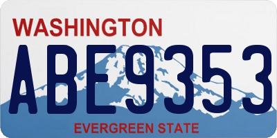 WA license plate ABE9353