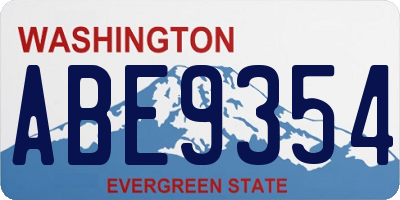 WA license plate ABE9354