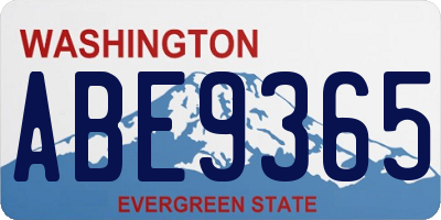 WA license plate ABE9365