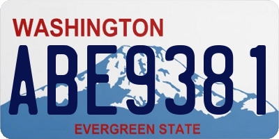 WA license plate ABE9381