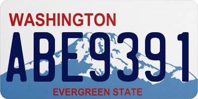WA license plate ABE9391