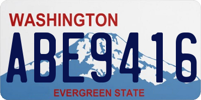 WA license plate ABE9416