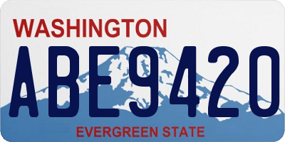WA license plate ABE9420