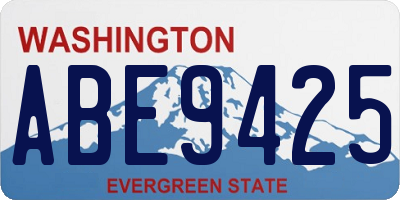 WA license plate ABE9425
