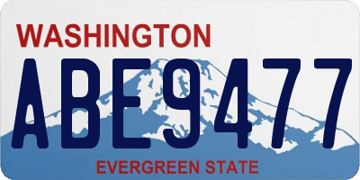 WA license plate ABE9477