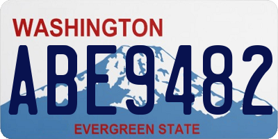WA license plate ABE9482