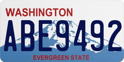 WA license plate ABE9492
