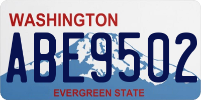 WA license plate ABE9502