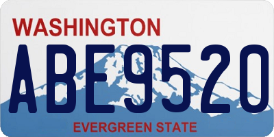 WA license plate ABE9520